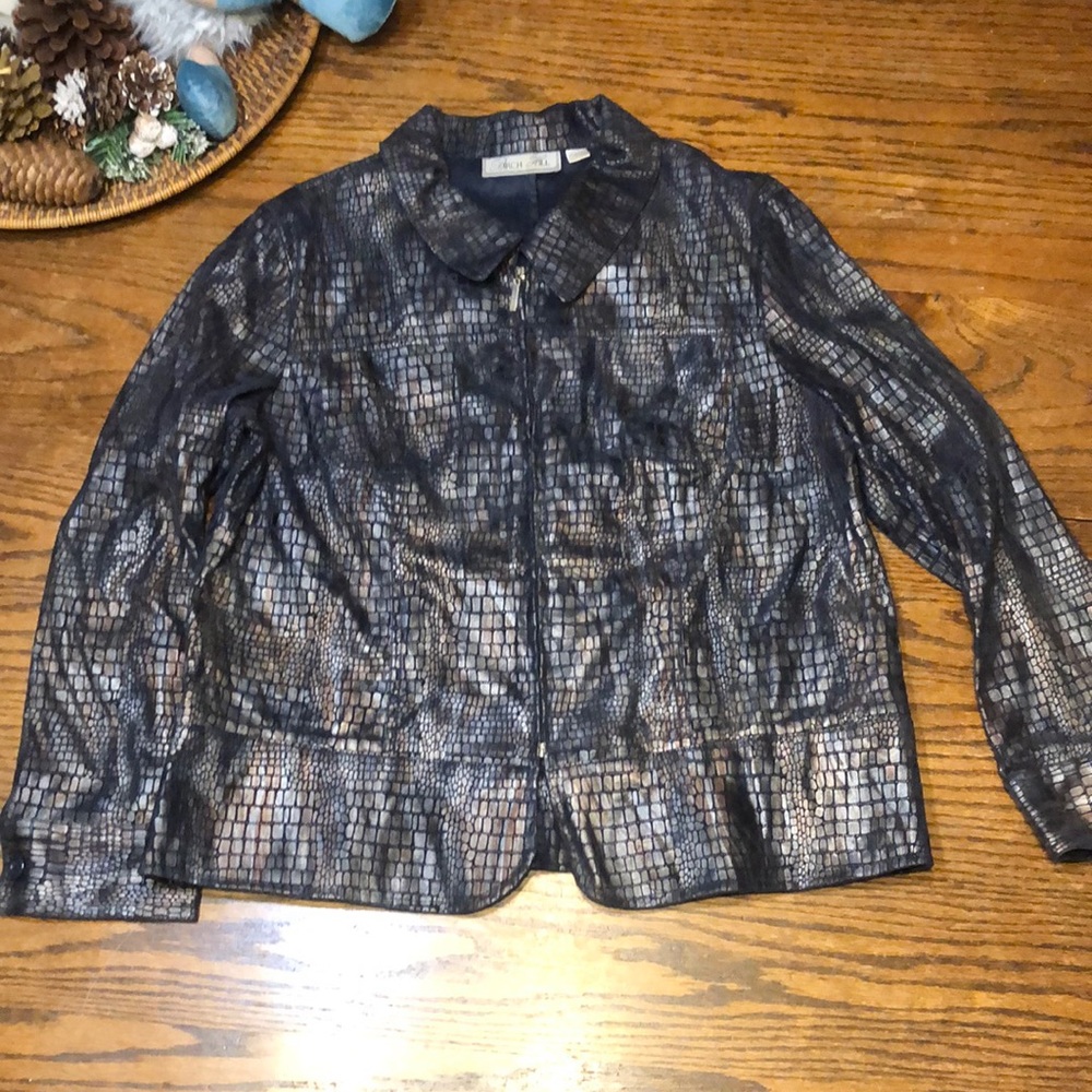 Birch Hill vintage faux leather reptile print jacket